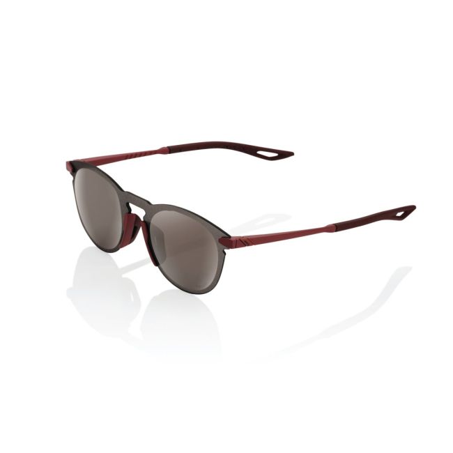 Ochelari de soare 100% Legere Round - Soft Tact Crimson / HiPER Silver Mirror Lens