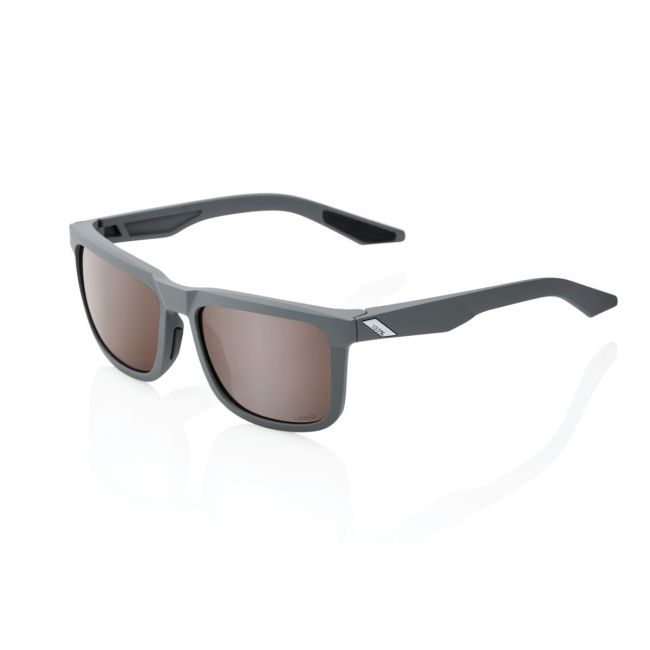 Ochelari de soare 100% Blake - Soft Tact Cool Grey / HiPER Crimson Silver Mirror Lens