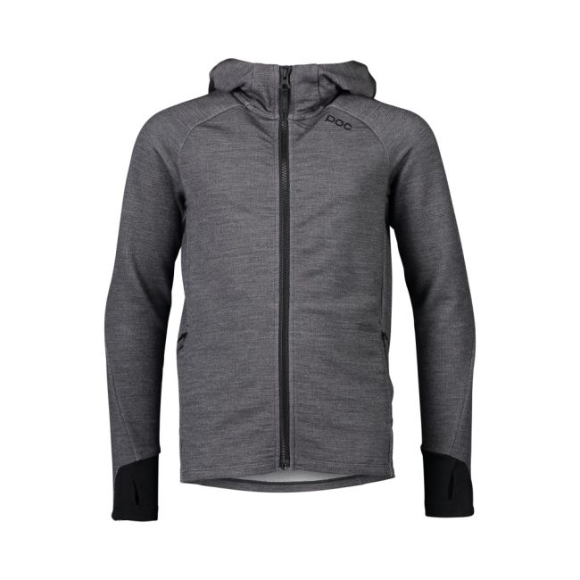 Hanorac merino copii POC Merino Zip Hood - Sylvanite Grey Melange