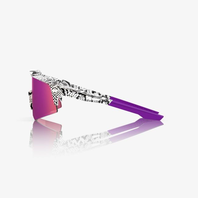Ochelari ciclism 100% Speedcraft XS LE Elly 3 - Gloss White / HiPER Dark Purple Mirror Lens