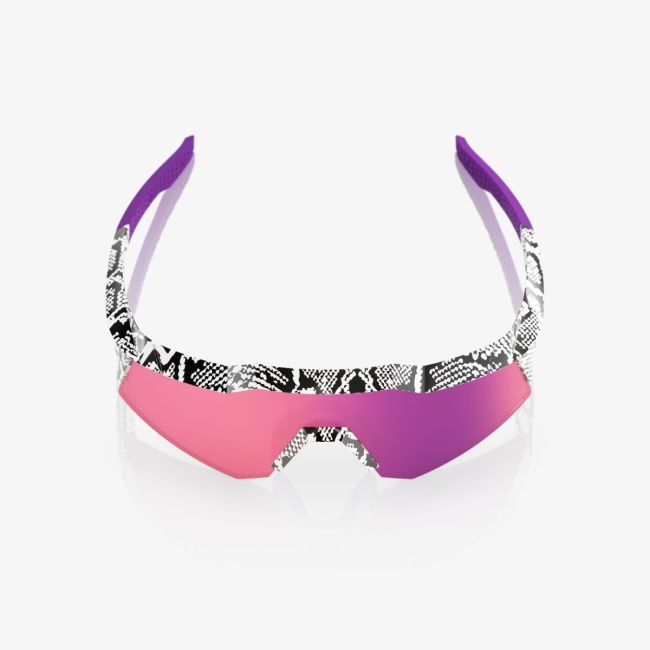 Ochelari ciclism 100% Speedcraft XS LE Elly 3 - Gloss White / HiPER Dark Purple Mirror Lens