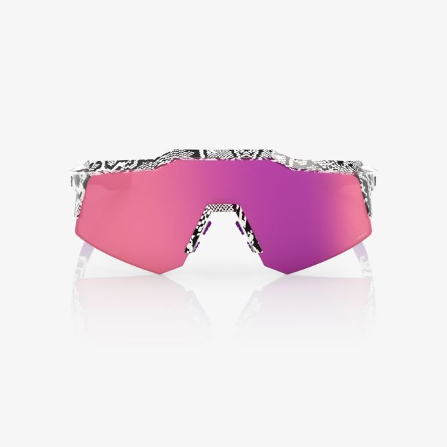 Ochelari ciclism 100% Speedcraft XS LE Elly 3 - Gloss White / HiPER Dark Purple Mirror Lens