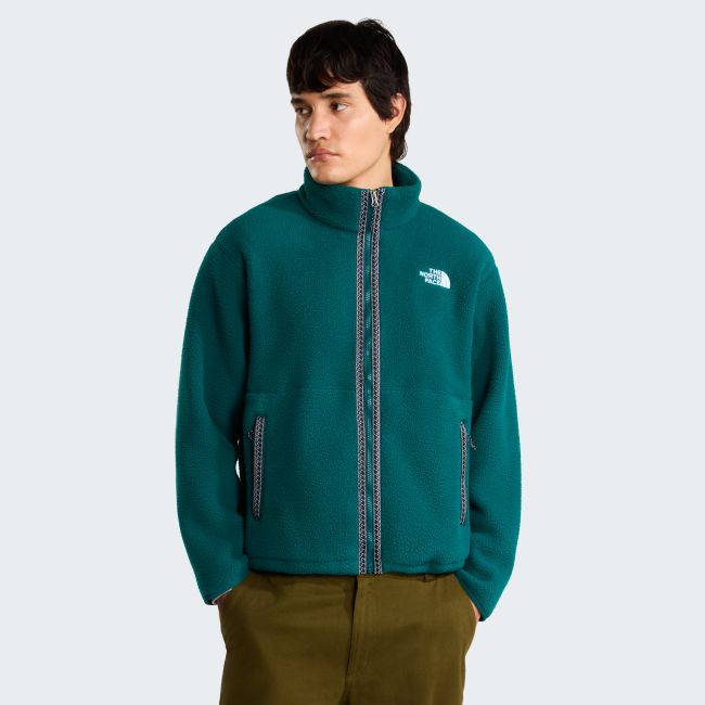 Polar The North Face Fleeski Full Zip Jacket pentru bărbați - verde petrol Pacific Teal | fleece reciclat