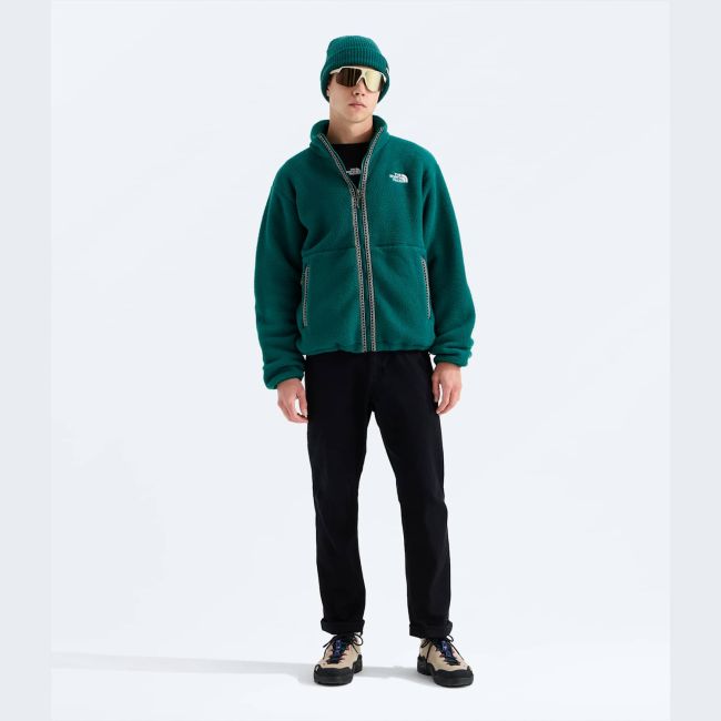 Polar The North Face Fleeski Full Zip Jacket pentru bărbați - verde petrol Pacific Teal | fleece reciclat