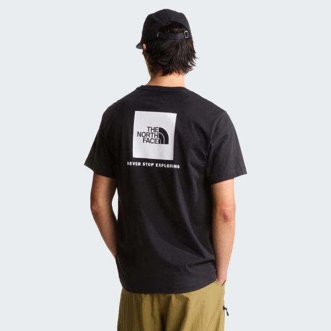 Tricou The North Face Evolution Box NSE Regular pentru bărbați - negru Black | White | poliester reciclat