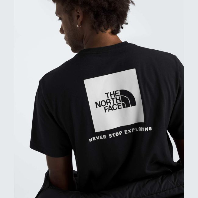 Tricou The North Face Evolution Box NSE Regular pentru bărbați - negru Black | White | poliester reciclat
