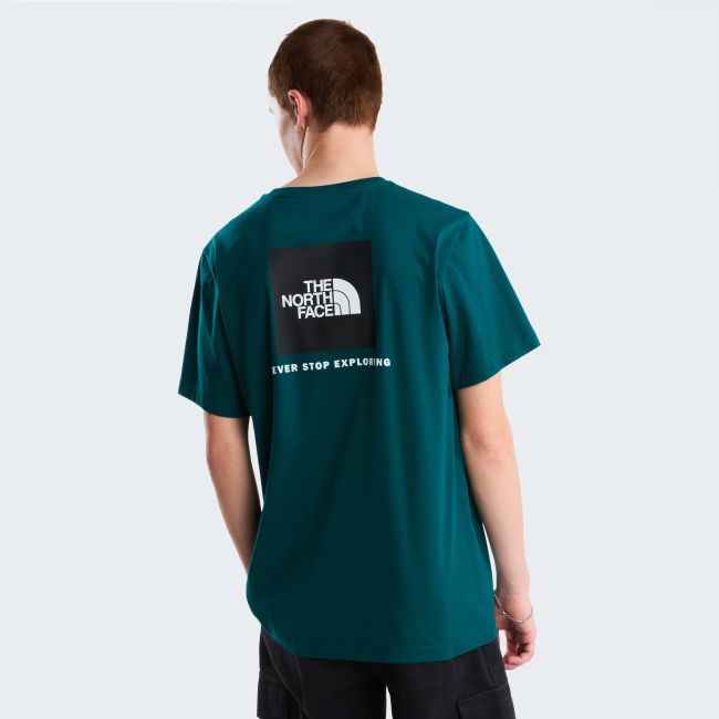 Tricou The North Face Evolution Box NSE Regular pentru bărbați - verde petrol Pacific Teal | poliester reciclat