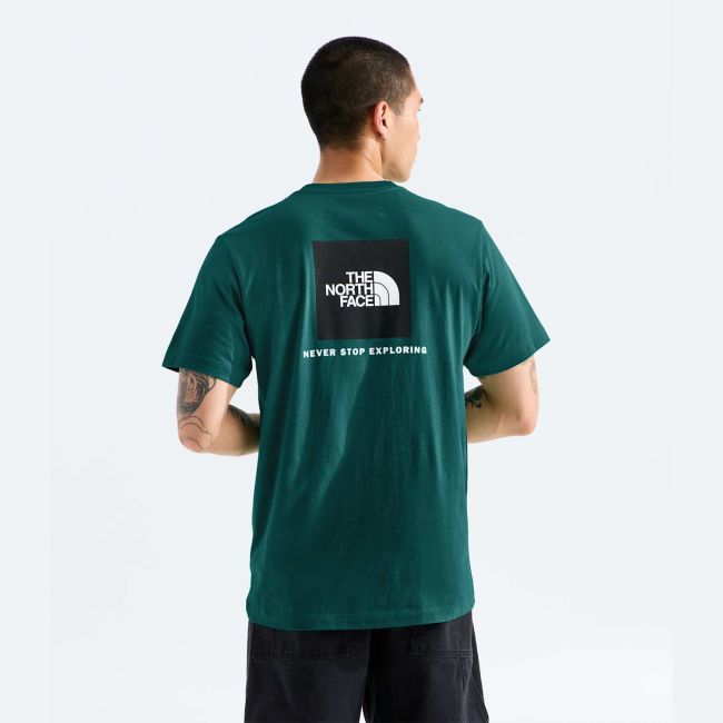 Tricou The North Face Evolution Box NSE Regular pentru bărbați - verde petrol Pacific Teal | poliester reciclat
