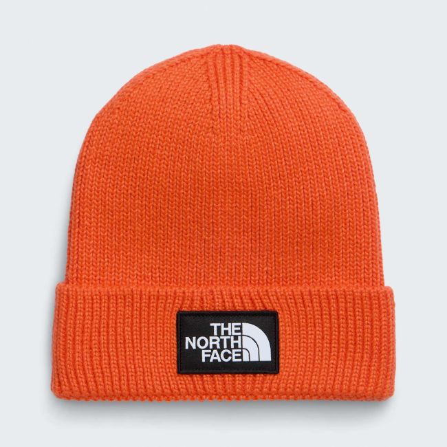 Căciulă The North Face Logo Box Cuffed - portocaliu Orange | material 100% reciclat
