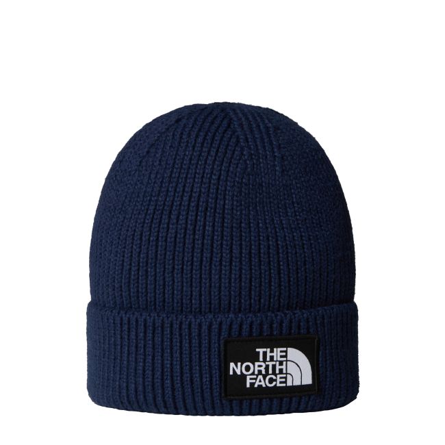 Căciulă The North Face Logo Box Cuffed - bleumarin Summit Navy | material 100% reciclat