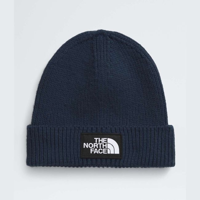 Căciulă The North Face Logo Box Cuffed - bleumarin Summit Navy | material 100% reciclat