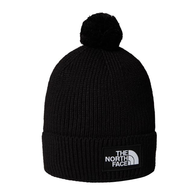 Căciulă cu pompon The North Face Logo Box Pom - negru Black | pompon detașabil