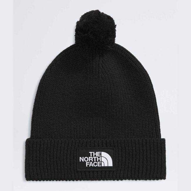 Căciulă cu pompon The North Face Logo Box Pom - negru Black | pompon detașabil