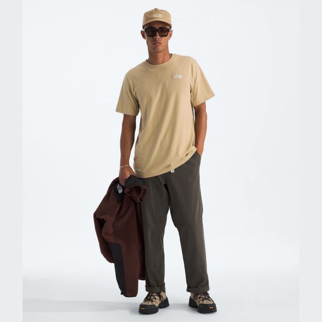 Tricou The North Face Evolution Simple Dome Regular pentru bărbați - bej Khaki Stone | poliester reciclat