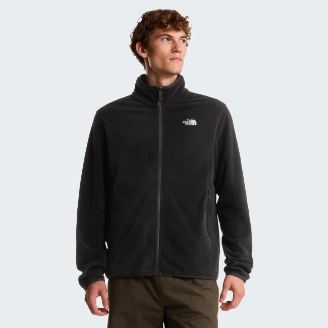 Bluză polar The North Face Glacier pentru bărbați - negru Black | poliester 100% reciclat