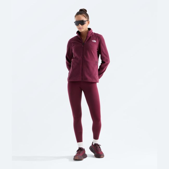 Bluză polar The North Face Glacier pentru damă - bordo Burgundy Crush | poliester 100% reciclat