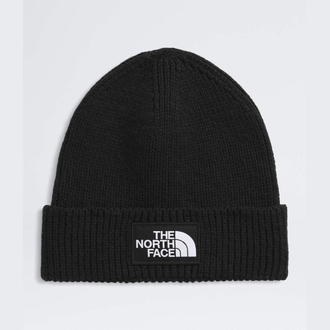 Căciulă The North Face Logo Box Cuffed - negru Black | material 100% reciclat