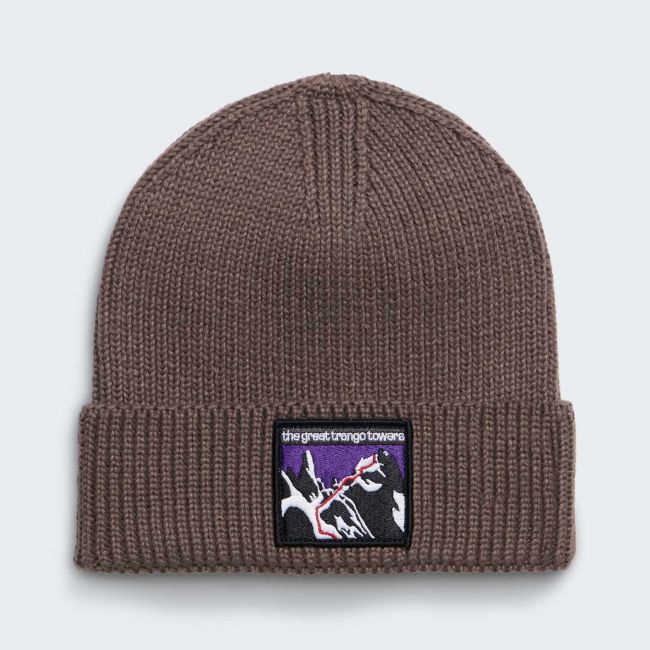 Căciulă The North Face Logo Box Cuffed - maro Smokey Brown | material 100% reciclat