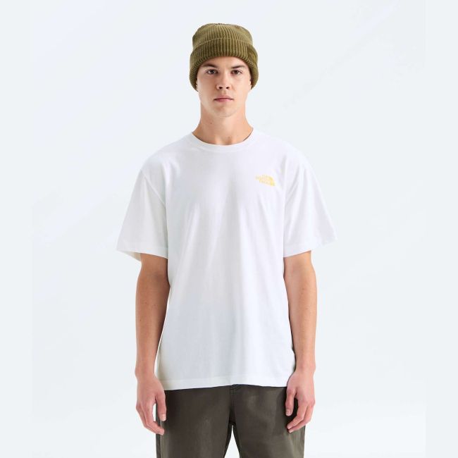 Tricou The North Face Pitch A Tent Relaxed pentru bărbați - alb White | bumbac 100%