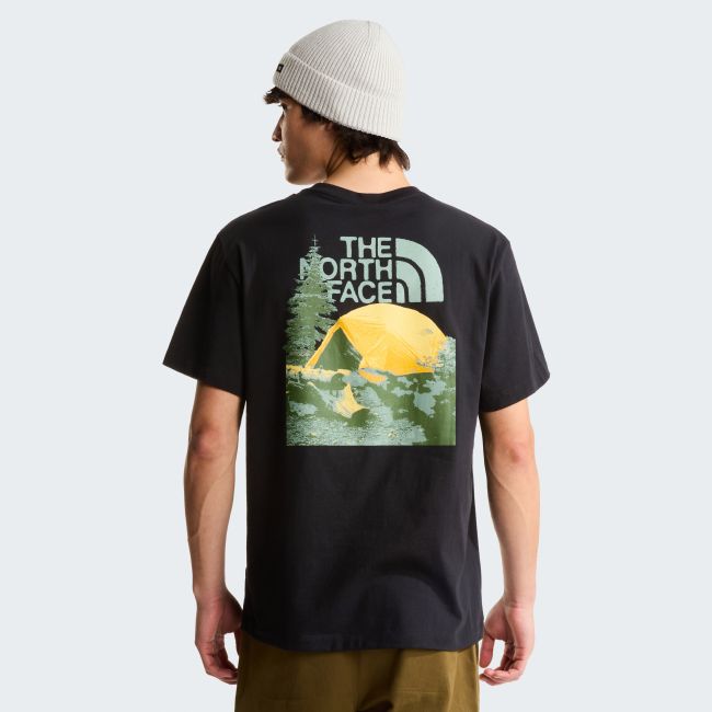 Tricou The North Face Pitch A Tent Relaxed pentru bărbați - negru Black | bumbac 100%