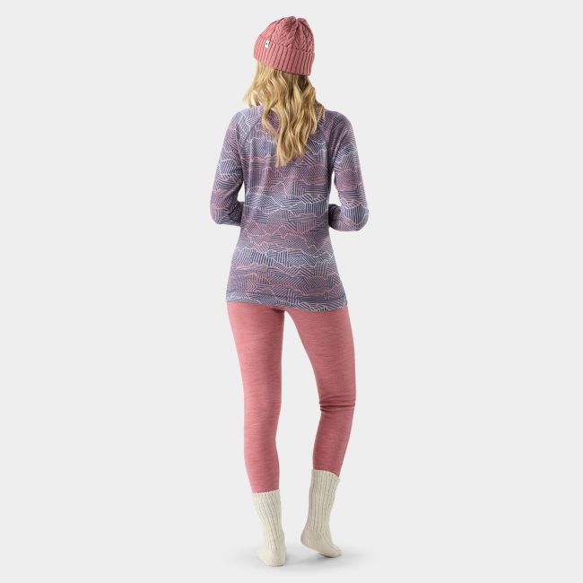 Bluză de corp Smartwool Classic Thermal Merino Base Layer Crew - damă - Nightfall Linear Peaks