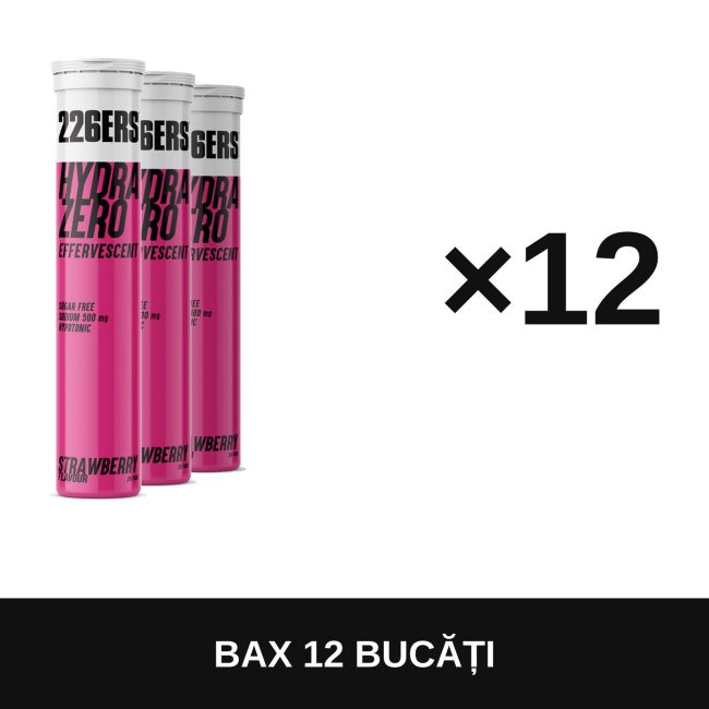 Tablete efervescente de electroliți 226ers Hydrazero Effervescent 20 tablete - căpșuni - bax 12 buc