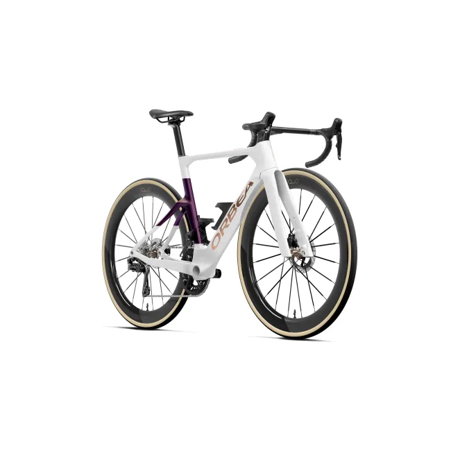 Orbea ORCA AERO OMX (2027) - cadru șosea race aero - Golden Off White - Sunset (Gloss)